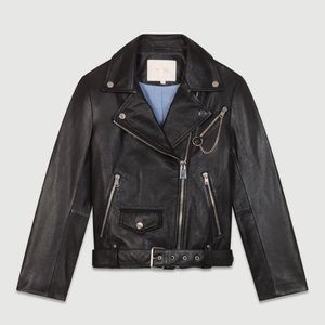 MAJE Bassung Black Leather Jacket